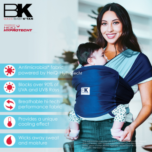 Baby K'tan Pre-Wrapped Ready To Wear Baby Carrier: Active Oasis Turquoise & Blue Med Perspective: top