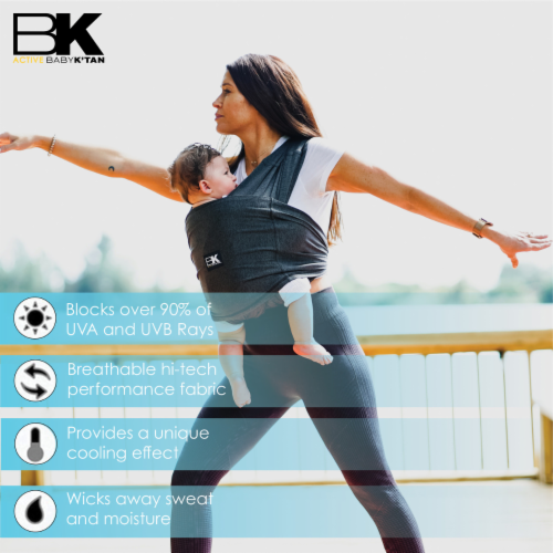 Baby K'tan Pre-Wrapped Ready To Wear Baby Carrier: Active Heather Black Yoga XL Perspective: top
