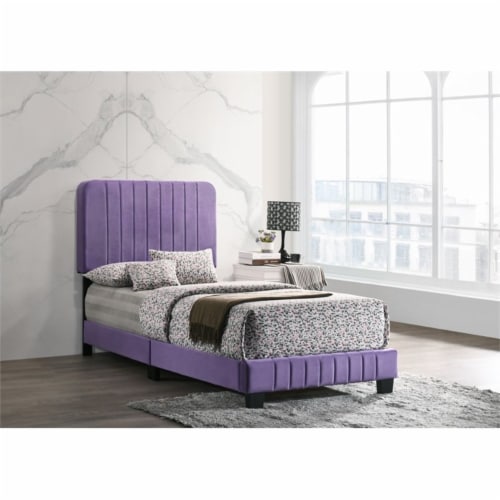 Purple upholstered twin bed discount