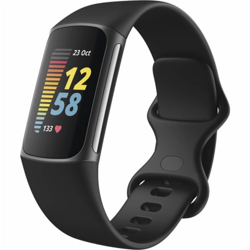 Fitbit Charge 5 in Black and Graphite Perspective: top