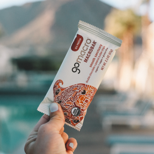 GoMacro® Double Chocolate & Peanut Butter Chip Nutrition Bars Perspective: top