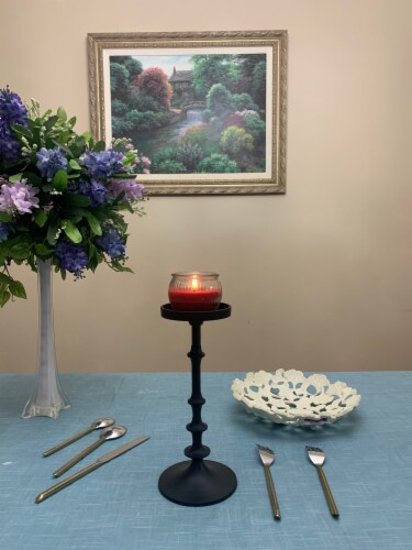 Vibhsa Large Pillar Candle Holder - Matte Black Perspective: top