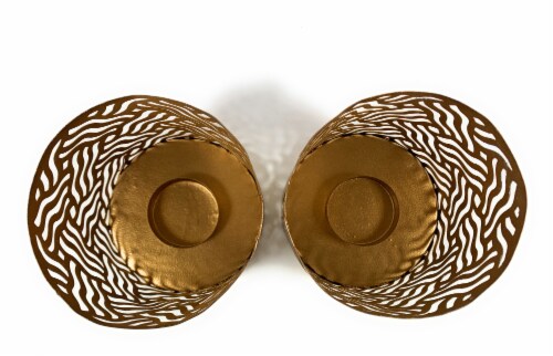 Vibhsa Votive Candle Holders 2 Pack - Gold Perspective: top