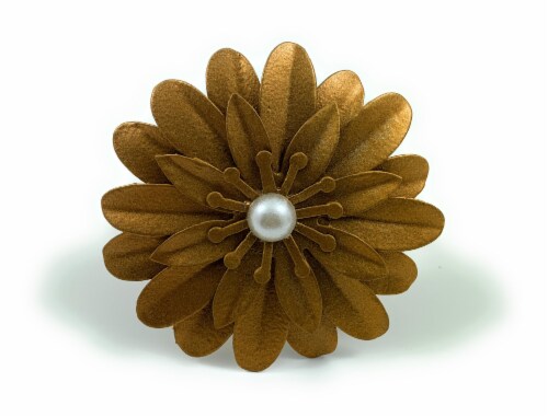 Vibhsa Flower Napkin Rings Set - Golden Pearl Perspective: top