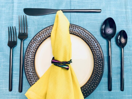 Vibhsa Modern Napkin Rings Set - Rainbow Perspective: top