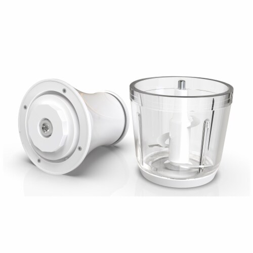 Tayama 2.5-Cup White Mini Chopper 4-Layer Blade Food Processor Perspective: top