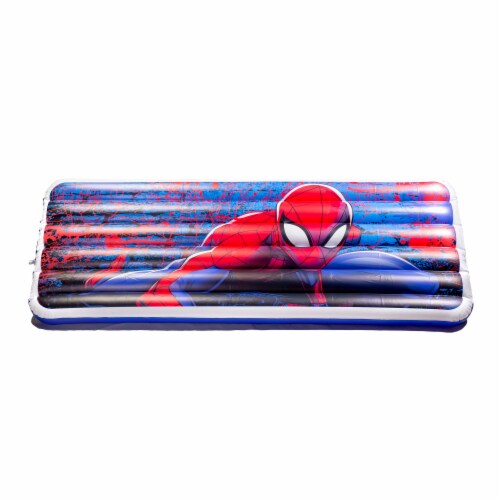 Living iQ Inflatable Jr Twin Travel Size Kids Air Bed Mattress, Marvel Spiderman Perspective: top