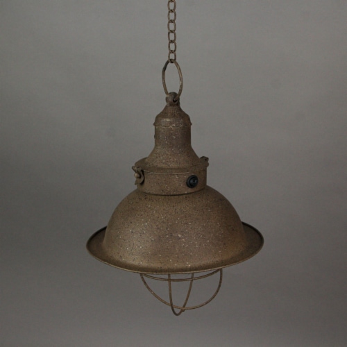 Zeckos Antique Farmhouse LED Pendant Light Battery Operated Timer Hanging Accent Lamp One Size City Market