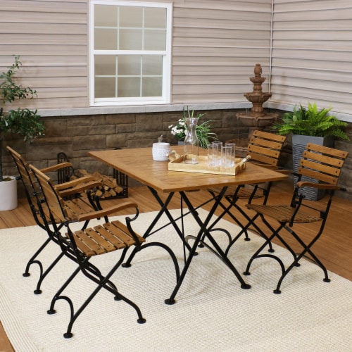 5 piece folding patio set discount