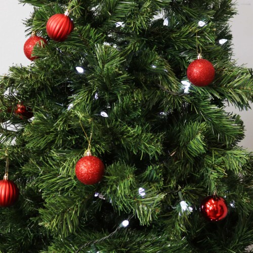 Sunnydaze Beautiful Baubles 25-Piece Plastic Christmas Ornament Set - Red Perspective: top