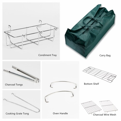 28.8 inches Portable Charcoal BBQ Grill Perspective: top