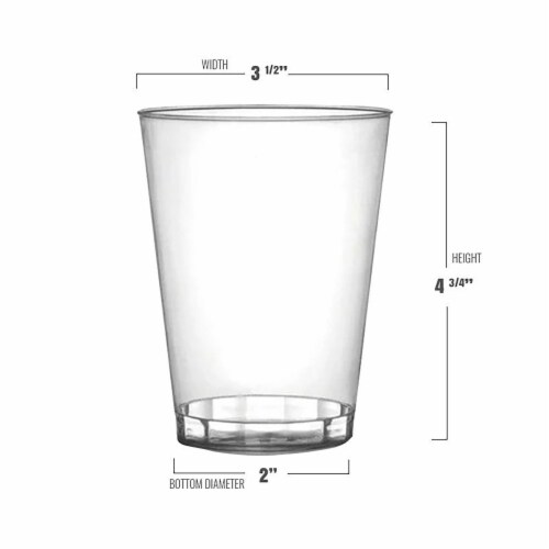 14 oz. Crystal Clear Plastic Disposable Party Cups (500 Tumblers) Perspective: top