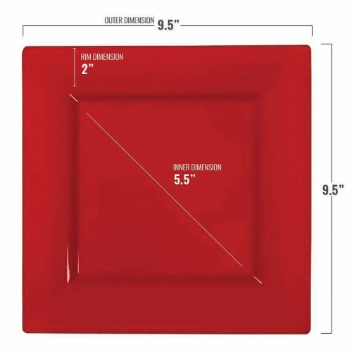 Red square plates cheap