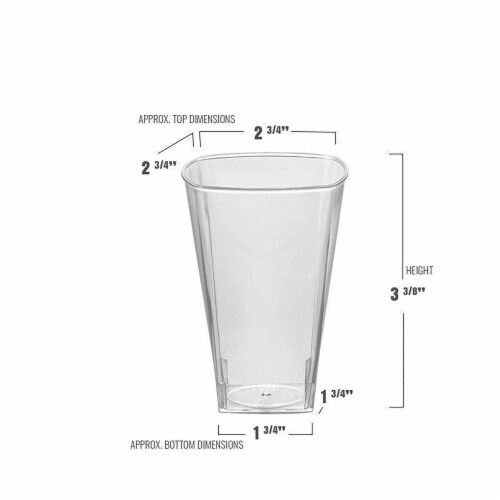 8 oz. Clear Square Plastic Cups (336 Cups) Perspective: top