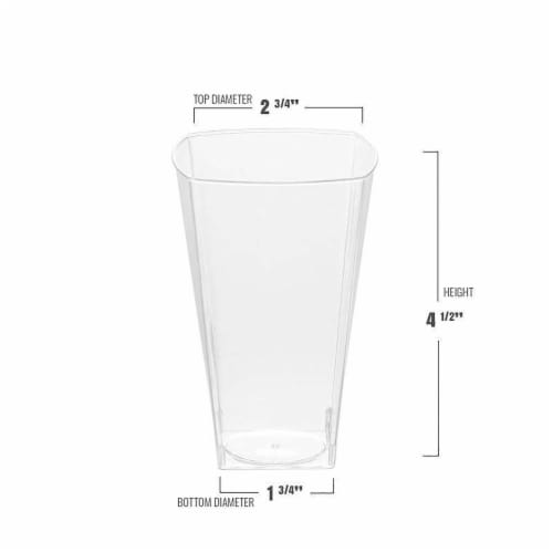 10 oz. Clear Square Plastic Cups (336 Cups) Perspective: top