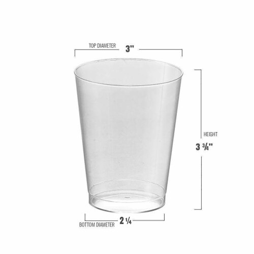10 oz. Clear Round Plastic Cups (500 Cups) Perspective: top