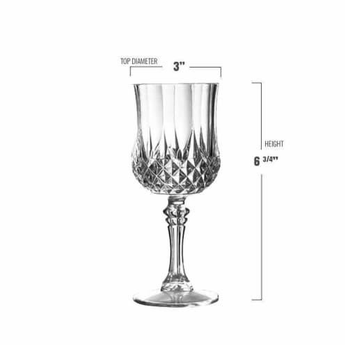 8 oz. Crystal Cut Plastic Wine Glasses (48 Glasses) Perspective: top