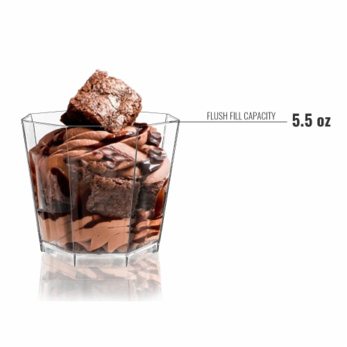 5.5 oz. Clear Octagon Disposable Plastic Dessert Cups (288 Cups) Perspective: top