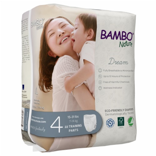 Bambo Nature Toddler Training Pants, Unisex, Size 4, 14 to 31 lbs, 220 Ct Perspective: top