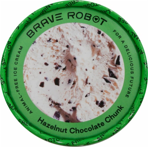 Brave Robot Hazelnut Chocolate Chunk Animal-Free Ice Cream Perspective: top