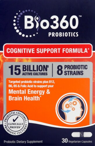 Bio360™ Cognitive Support Formula Probiotic Supplement Capsules Perspective: top