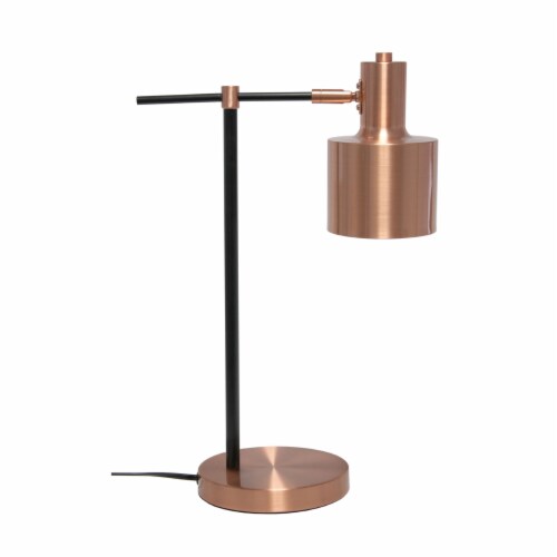 Lalia Home Iron Mid Century Table Lamp in Rose Gold Perspective: top