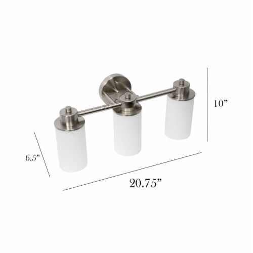 Simple Designs 20.75 Modern 3 Light Metal and Milk White Cylinder Shape Glass Shades with Perspective: top