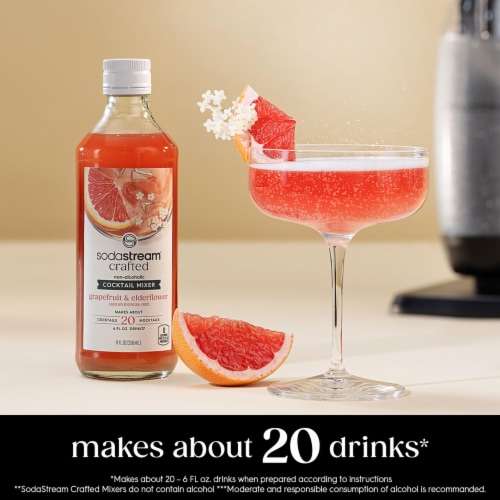 SodaStream® Crafted Non-Alcoholic Grapefruit & Elderflower Cocktail Mixer Perspective: top