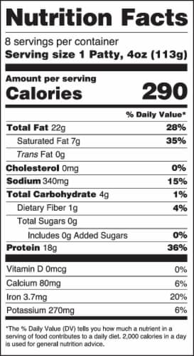 Beyond Meat® Cookout Classic™ Plant-Based Burger Patties Perspective: top