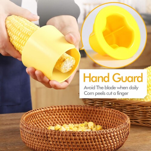 Corn Stripper, 4 in 1 Corn Shucker Tool Corn Holder, Corn Stripping Tool Perspective: top