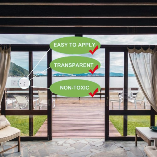Fly Clear Window Fly Traps Bug Fly Killer Window Decal Non-Toxic, Total 10 Pices Perspective: top