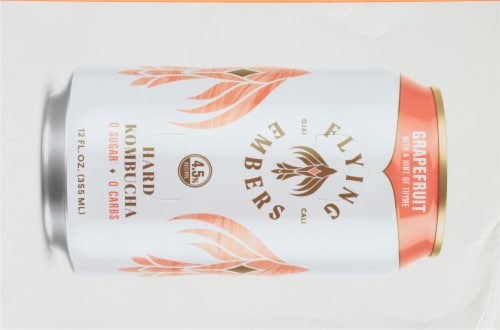 Flying Embers Grapefruit Hard Kombucha Perspective: top