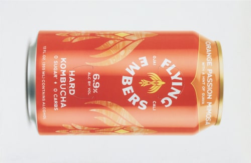 Flying Embers Orange Passion Mimosa Kombucha Perspective: top