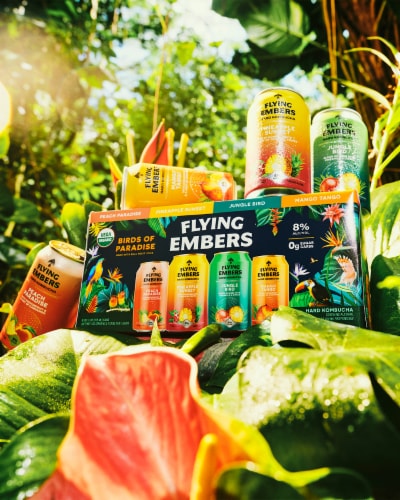 Flying Embers Birds of Paradise Organic Hard Kombucha Perspective: top