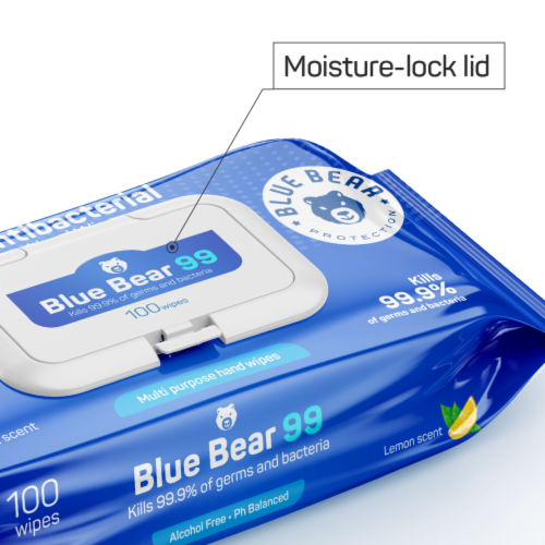 Antibacterial Wipes - (4) 100 Sheet Packs Perspective: top