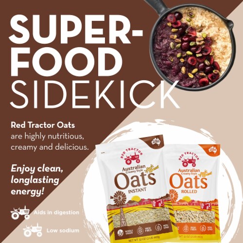 Red Tractor Foods Australian Creamy Style Rolled Oats Perspective: top