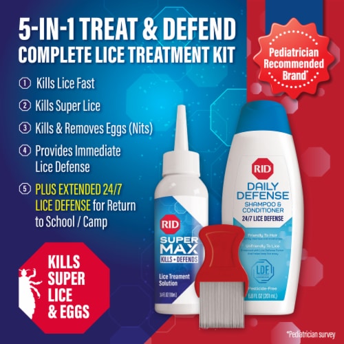 RID® Super Max 5-in-1 Complete Lice Elimination Kit Perspective: top