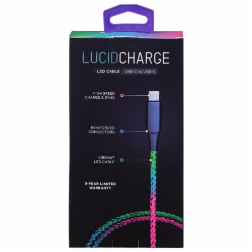Helix Lucid Charge LED USB-C Charge & Sync Cable Perspective: top