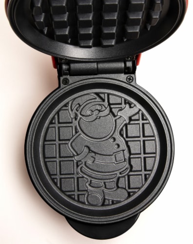 Nostalgia My Mini Santa Red Waffle Maker Perspective: top