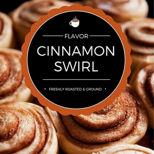 Cinnamon Swirl 100% Arabica Medium Roasted Ground Coffee Beans 1lb Perspective: top