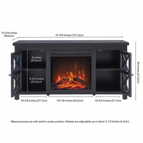 Henn&Hart 47  Black/Glass TV Stand Perspective: top
