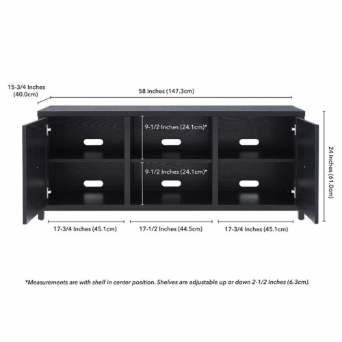 Henn&Hart 58  Black TV Stand Perspective: top