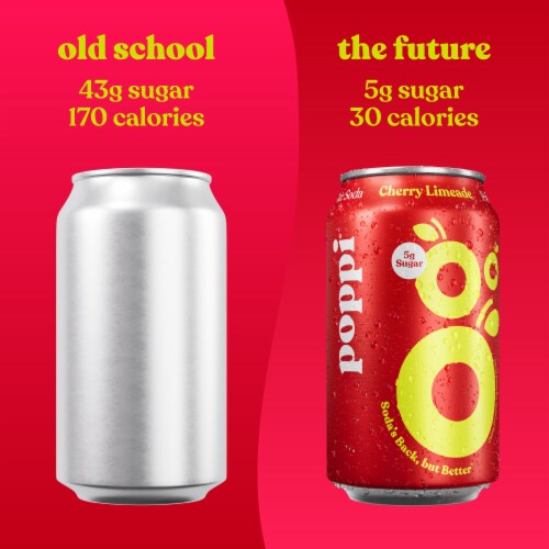 Poppi Cherry Limeade Prebiotic Soda Can Perspective: top