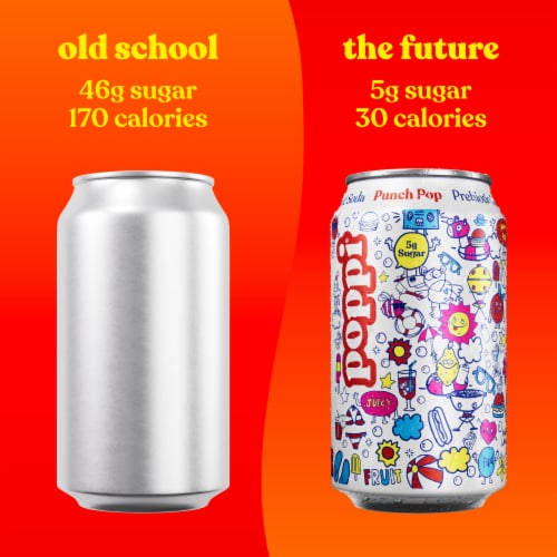 Poppi Punch Pop Prebiotic Soda Cans Perspective: top