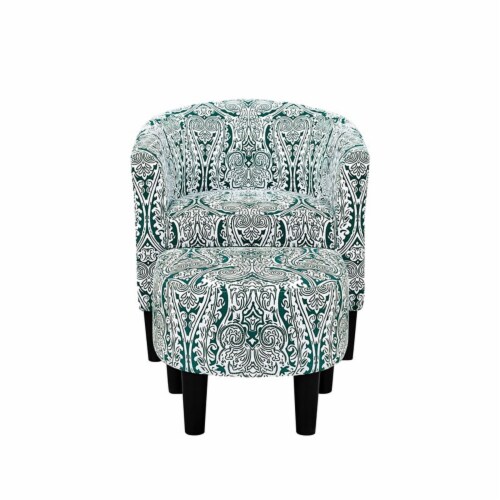 Oadeer Home 25.5 Modern Fabric Accent Chair with Ottoman Set in
