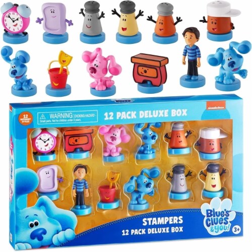 Blues Clues Stamps 12pk Tickety Josh Shovel Pail Slippery Soap Magenta Paprika PMI Perspective: top