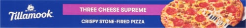 Tillamook® Crispy Stone Fired Three Cheese Supreme Frozen Pizza Perspective: top