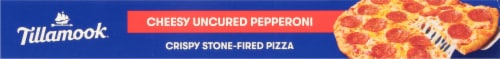 Tillamook® Crispy Stone Fired Uncured Pepperoni Cheesy Pizza Perspective: top