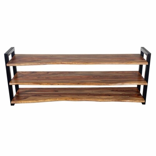 Porter Designs Manzanita Solid Sheesham Wood TV Stand - Brown Perspective: top
