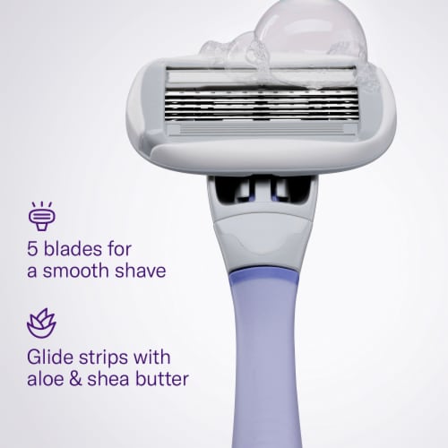 Flamingo Razor with Blade Refills - Lilac Perspective: top